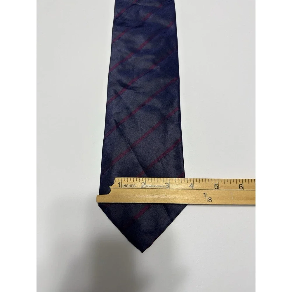VTG Mariano Rubinacci Men's Silk Tie Made in Italy Purple Striped Shiny Handmade
